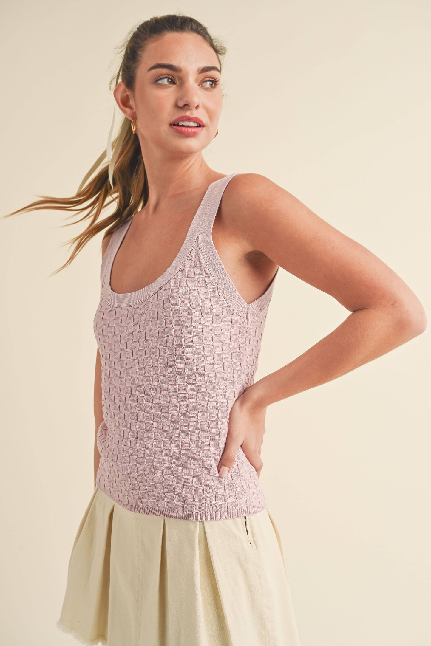 LARGE - Knit Tank in Pink
