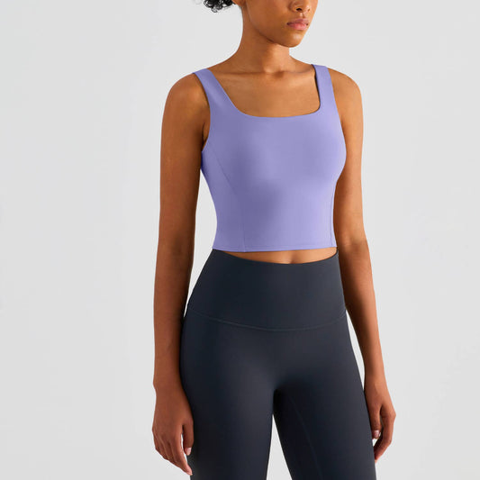 Grace U-Neck Molded Cup Tank Top in Purple