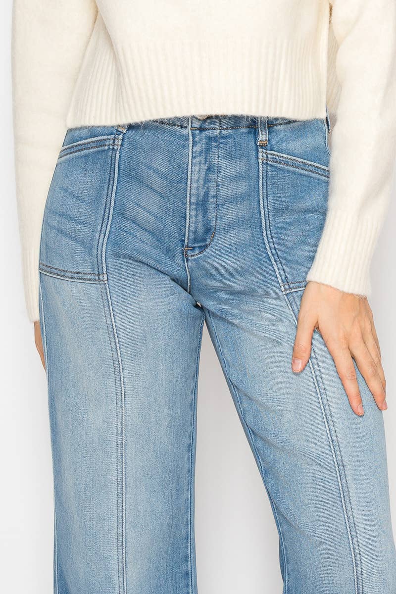 Tummy Control Slim Palazzo Denim