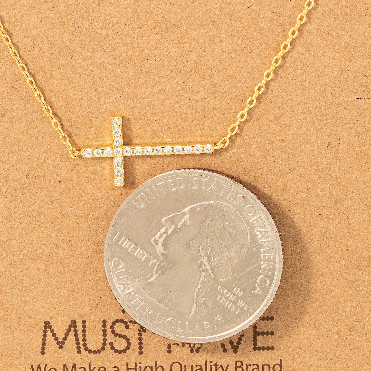 Cross Jewel Necklace in Gold