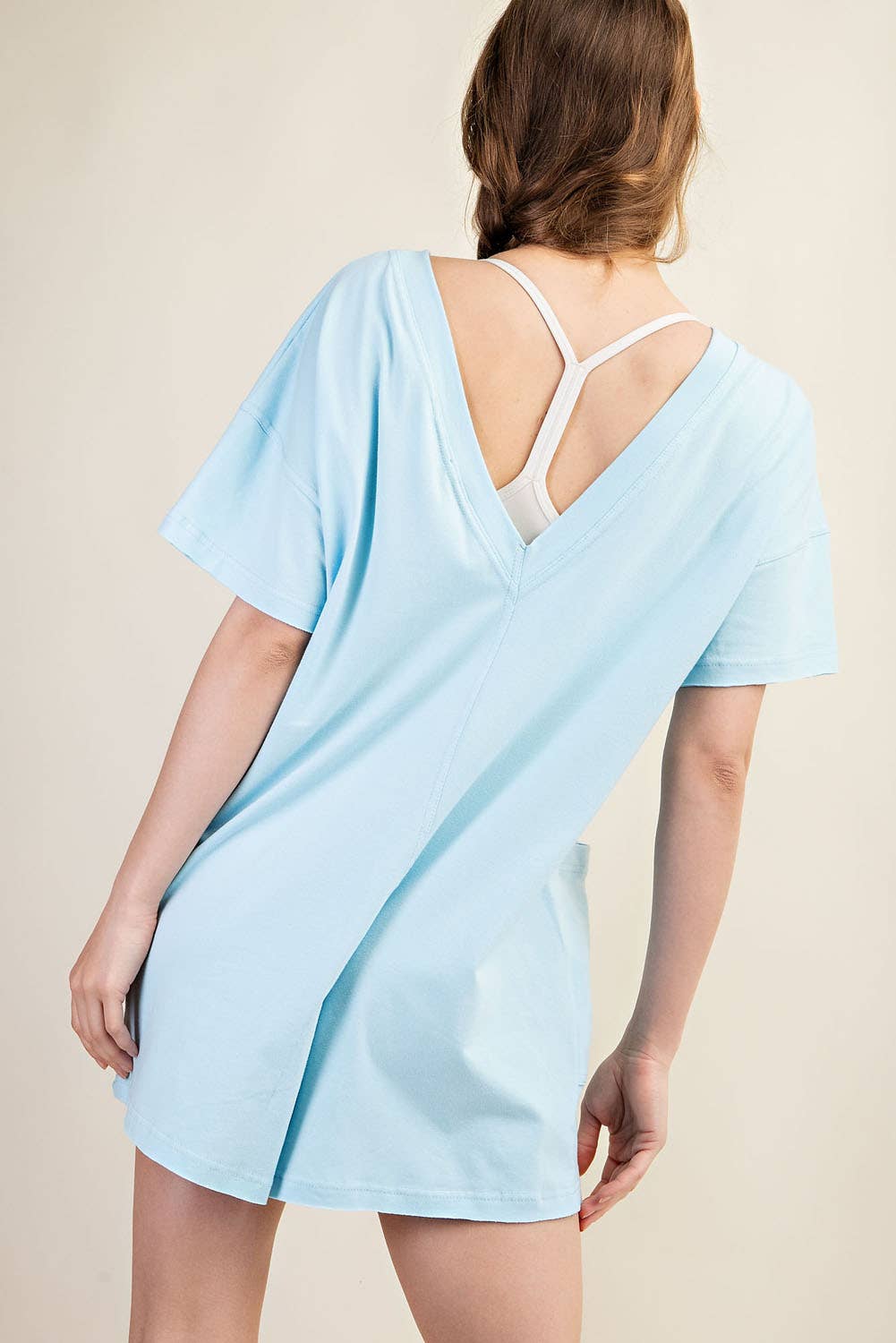 Summer Tee Romper in Ice Blue