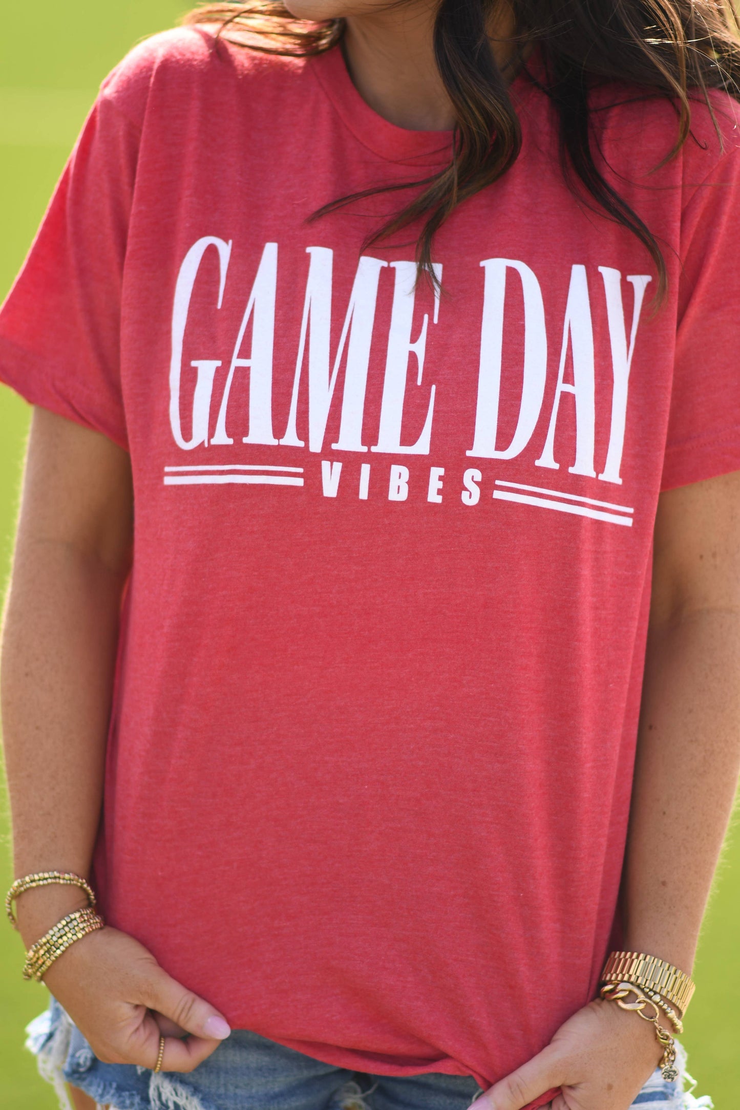 Graphic - Game Day Vibes in Heather Red Red