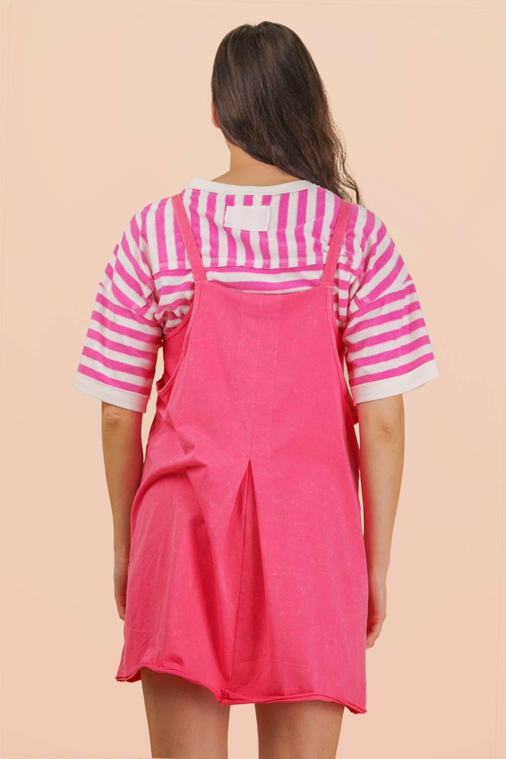 Mineral Washed Mini Dress in Pink