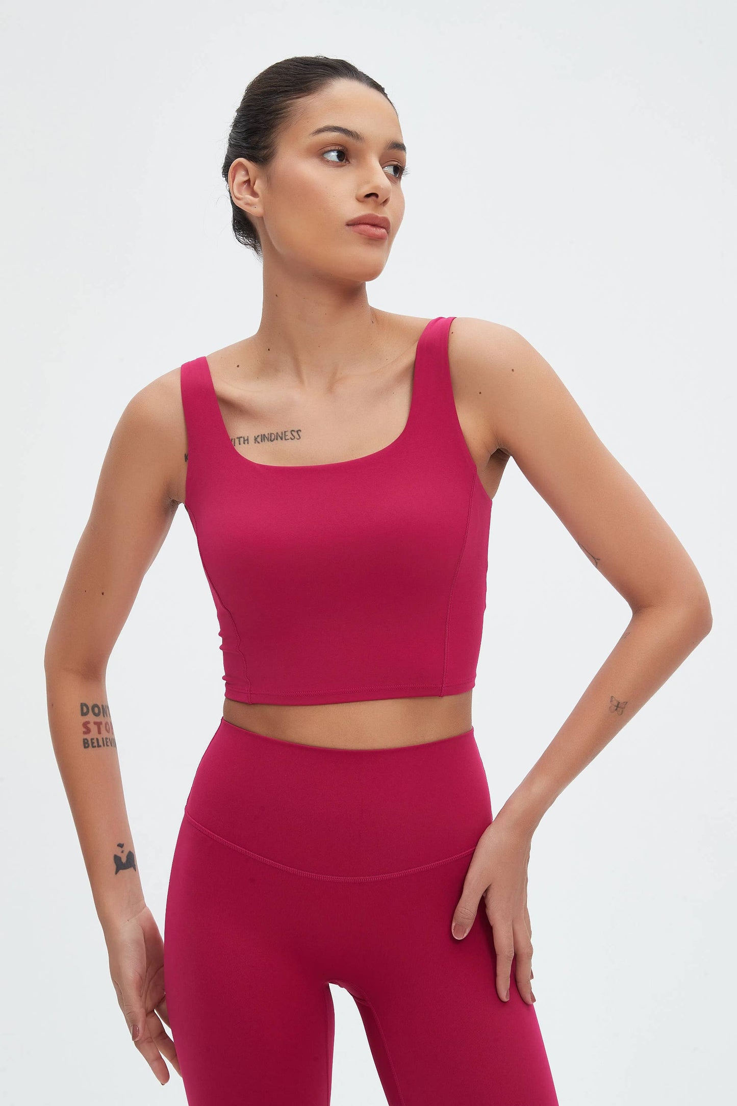 Grace U-Neck Molded Cup Tank Top in Wild Berry