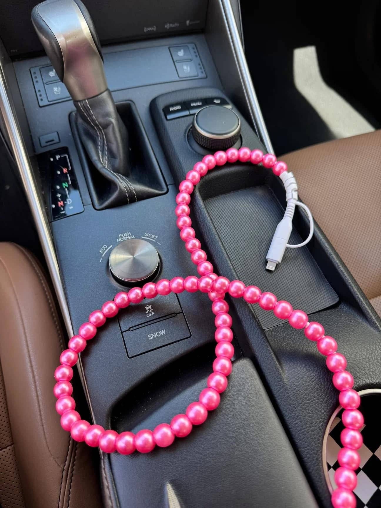 Beaded Charger Cable - Pink
