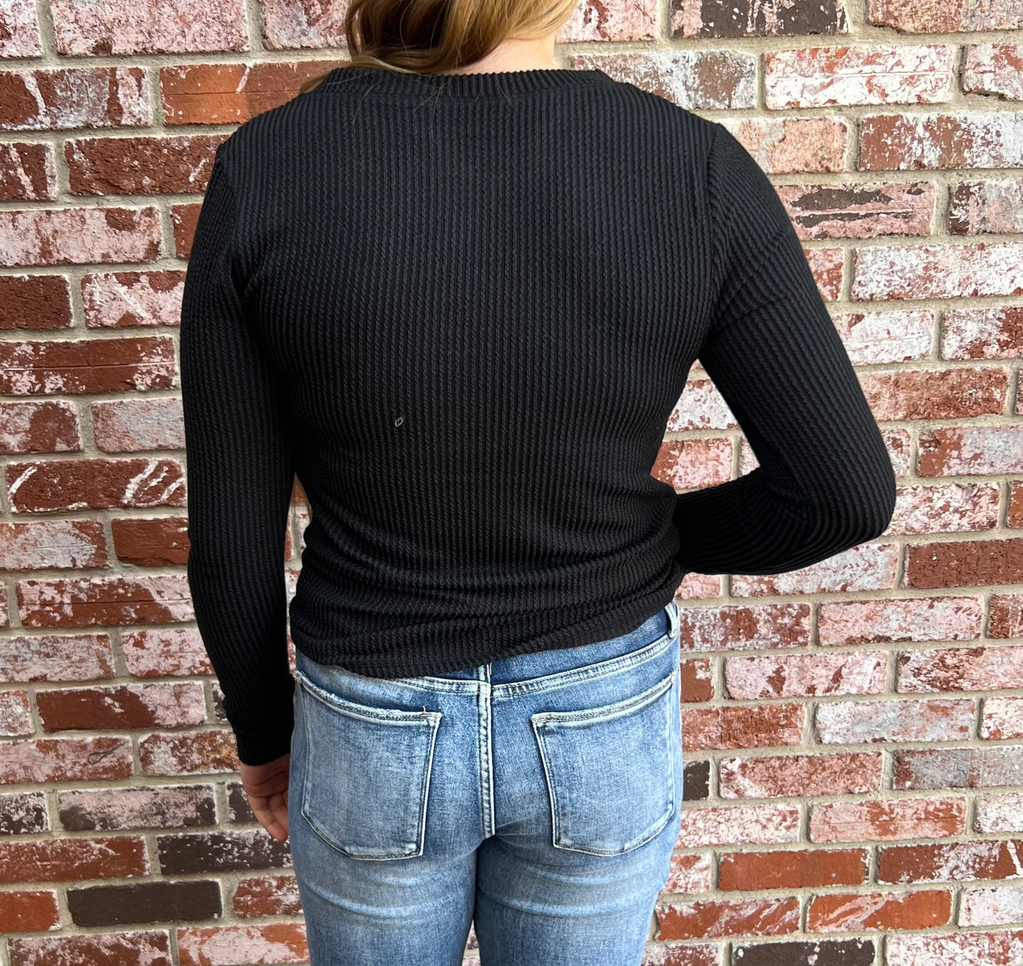 Textured Long Sleeve in Black
