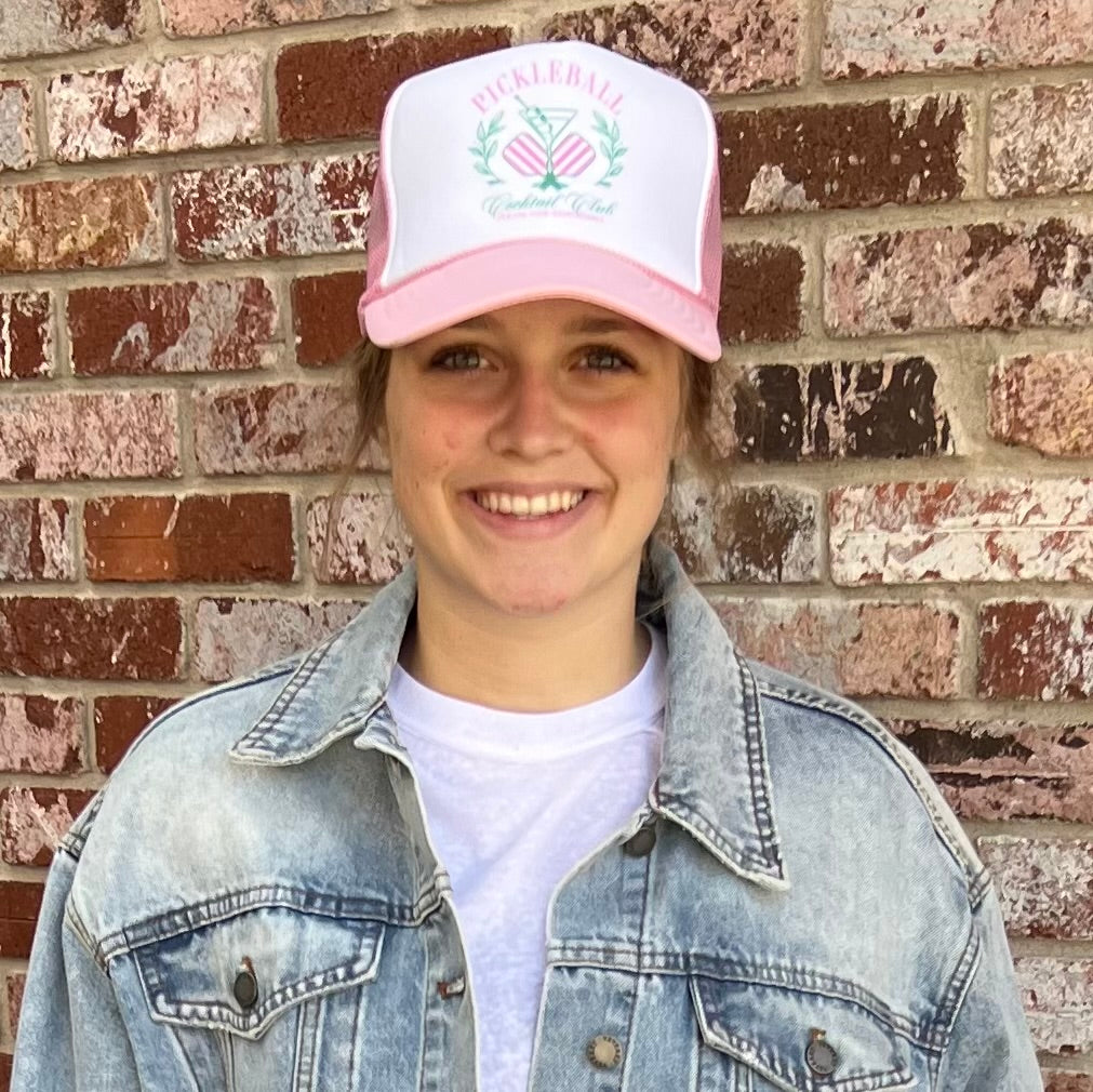 Pickleball Trucker Hat in Pink
