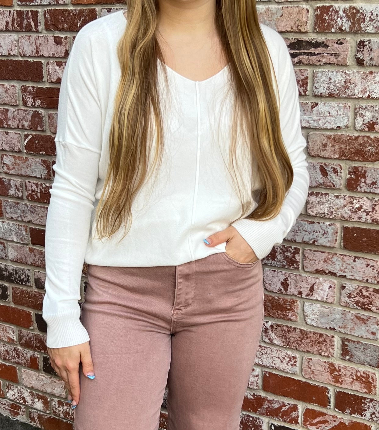 Hi-Low Tunic Sweater in Ivory