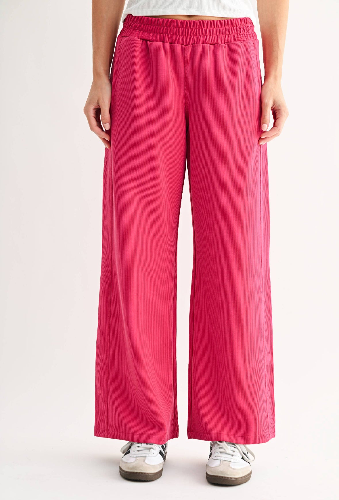 Mono B Luxe Ribbed 2-Piece Set in Plum Pink