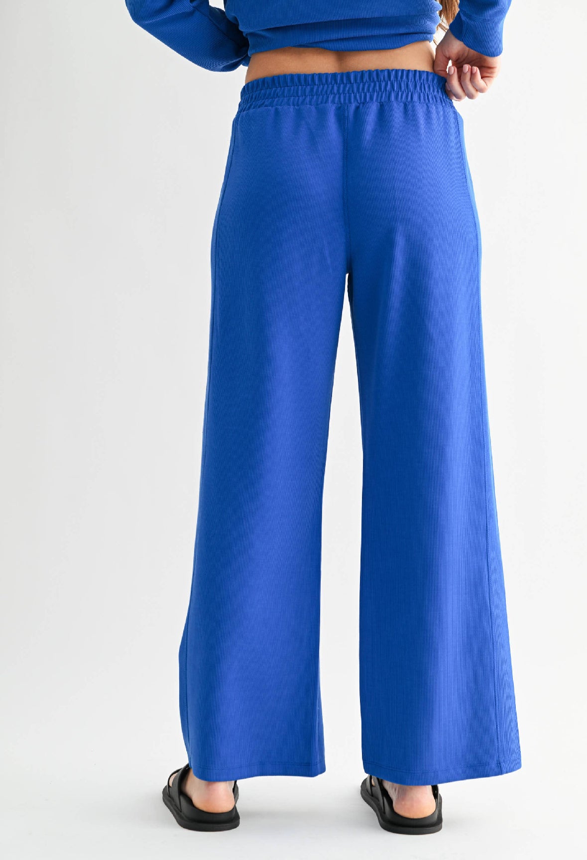 Mono B Luxe Ribbed 2-Piece Set in Deep Indigo