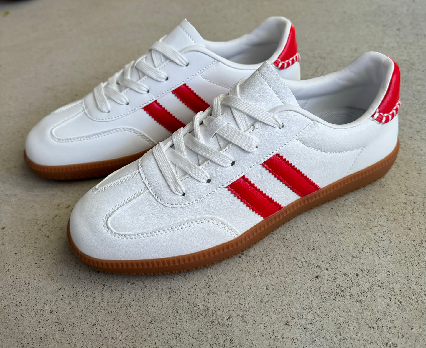 Stripe Sneakers in Red