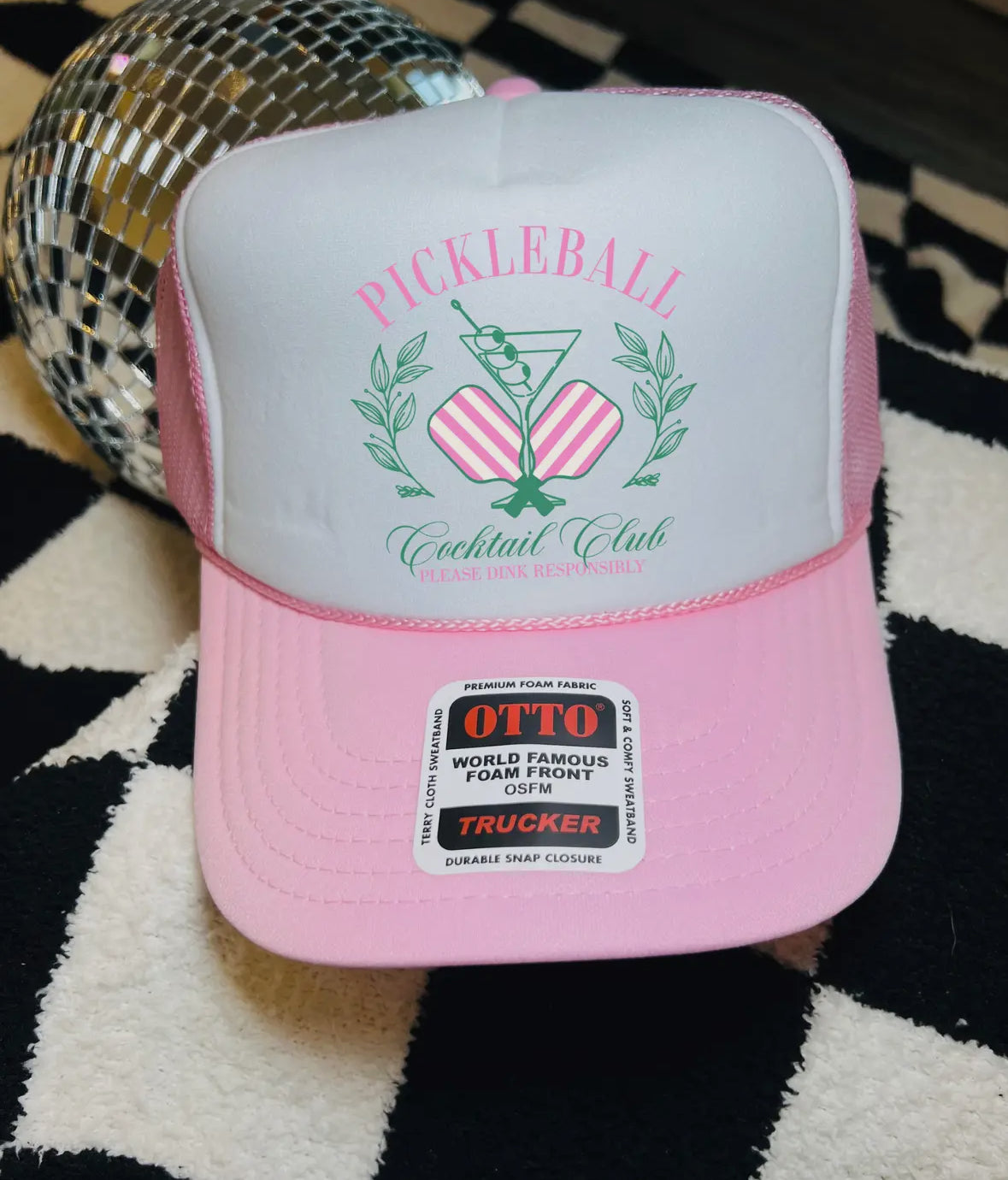 Pickleball Trucker Hat in Pink