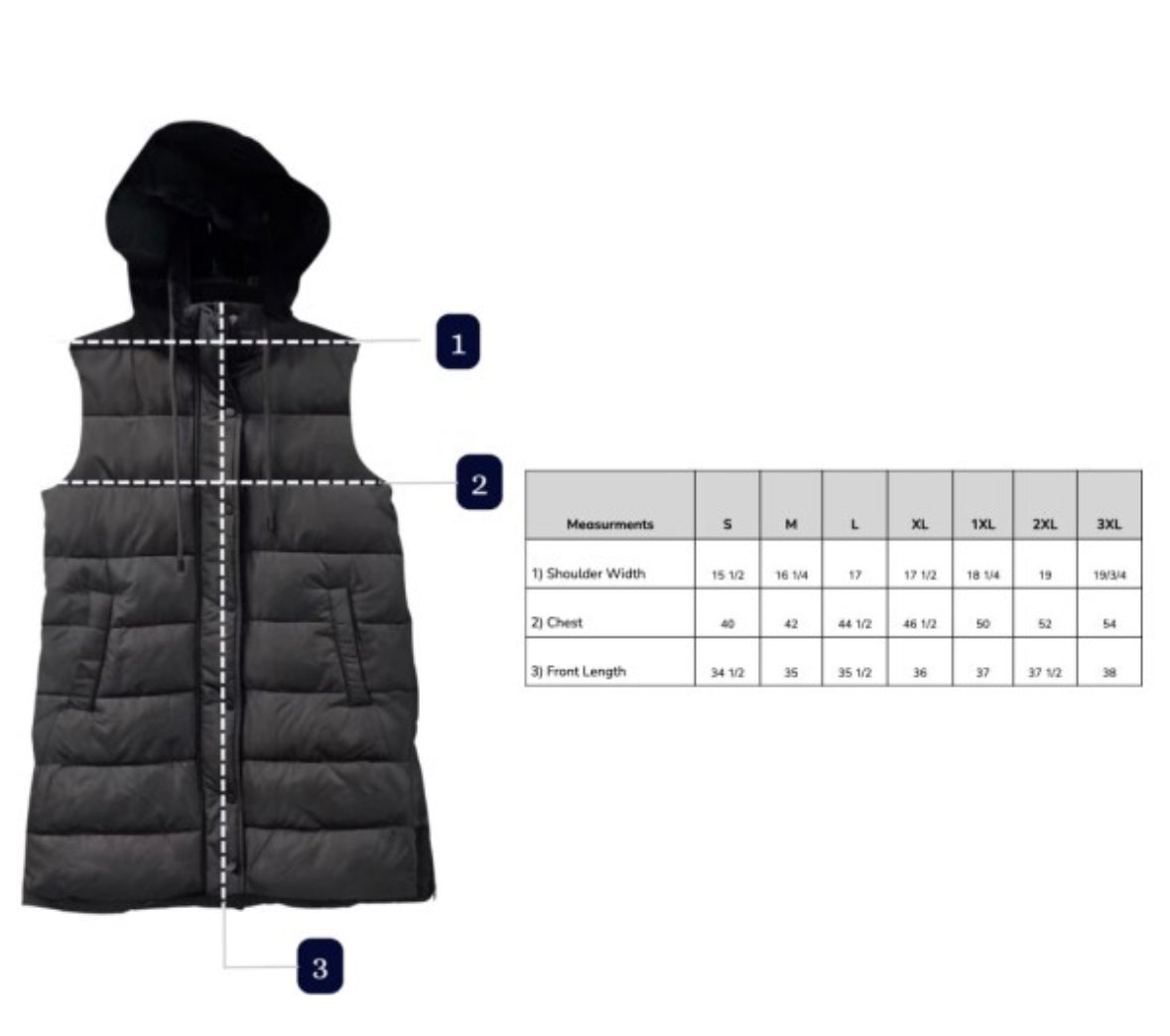 Long Puffer Vest in Olive
