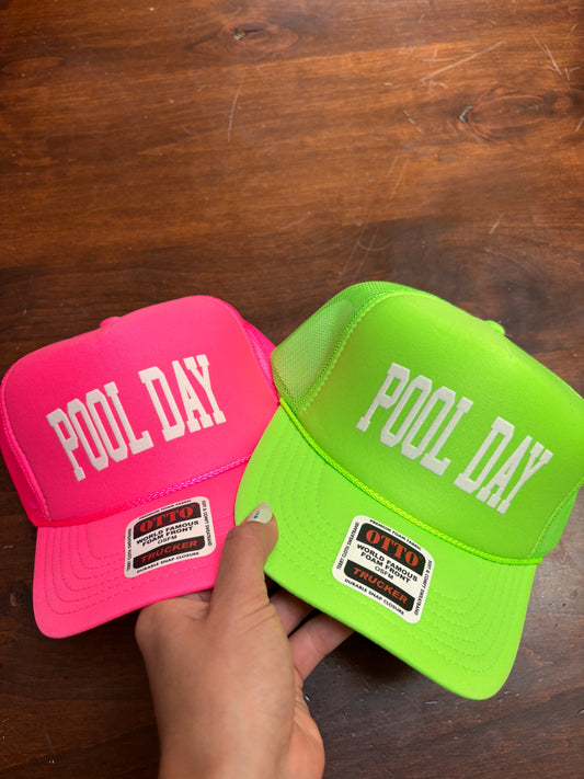 Trucker Hat - Pool Day in Neon Green