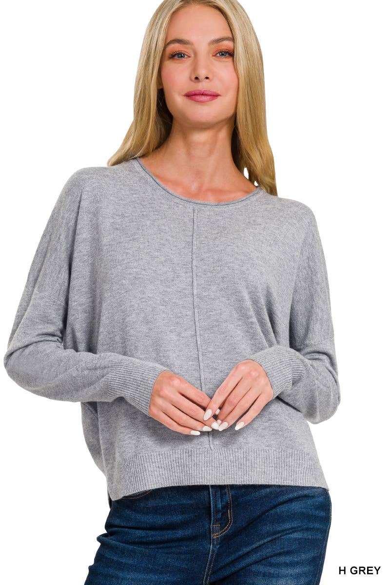 Front Seam Sweater in Grey