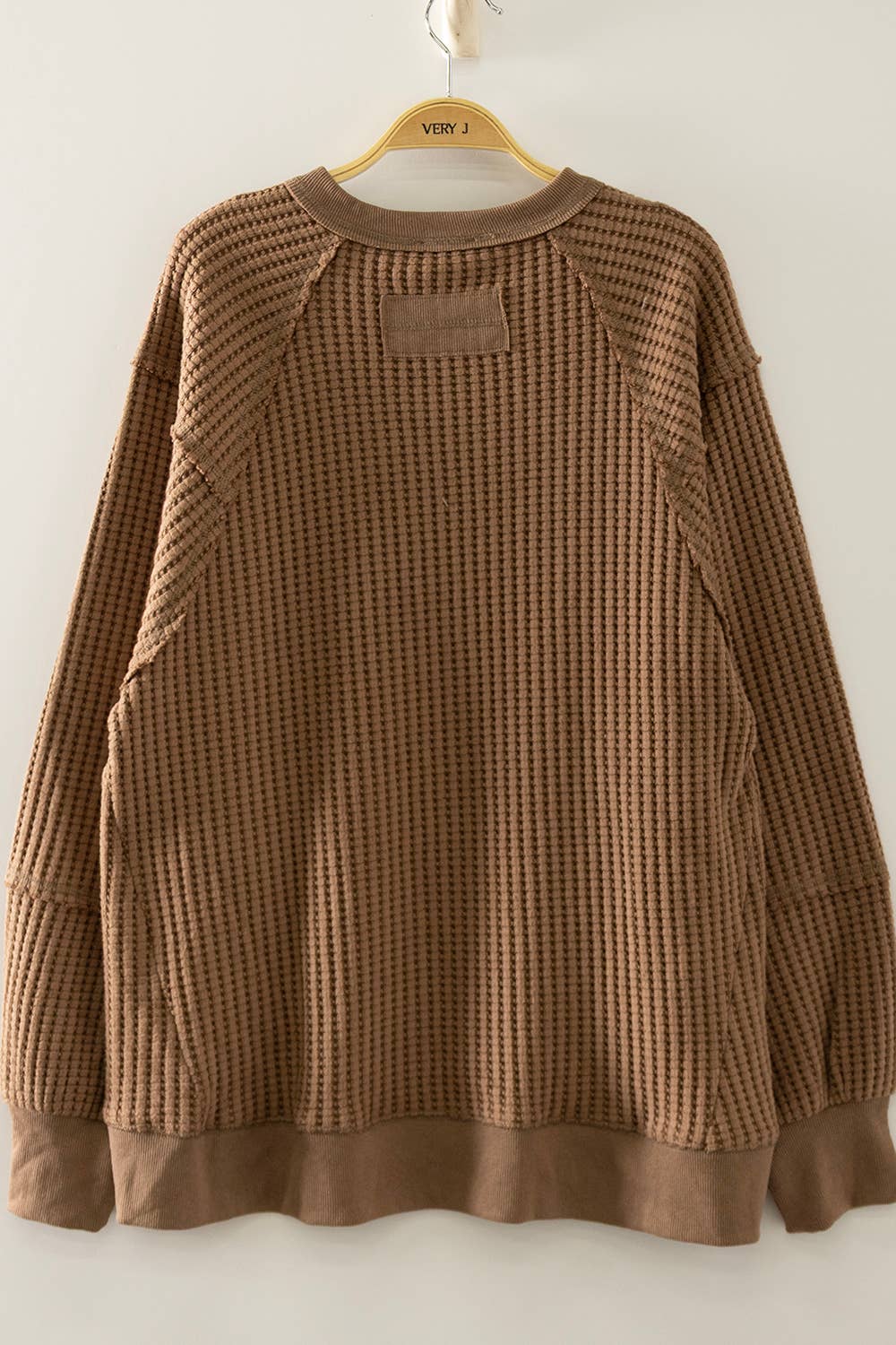 Waffle Pullover in Mocha