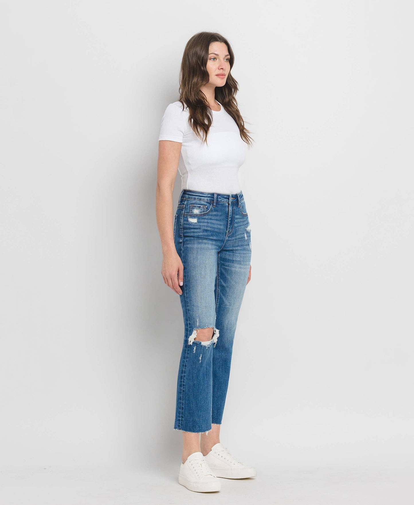 High Rise Kick Flare Denim
