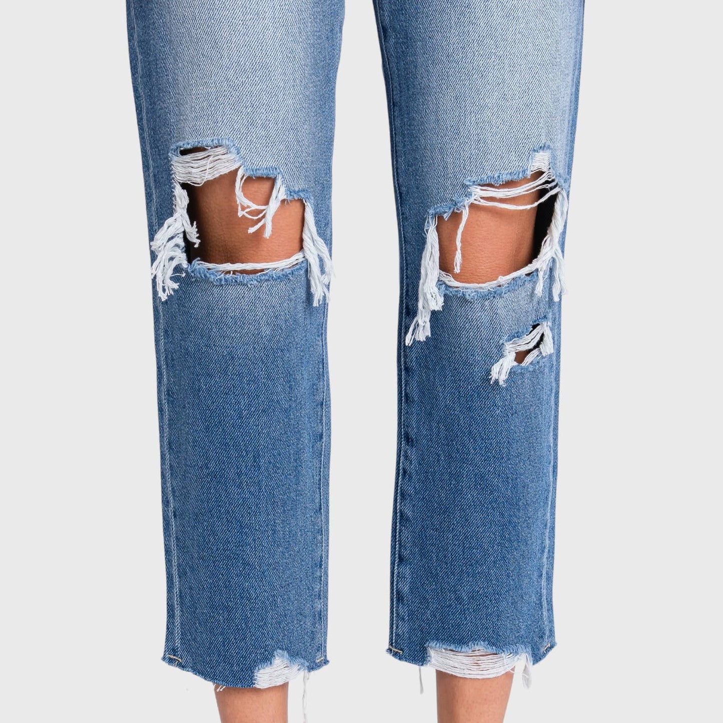 Distressed High Rise Vintage Mom Jeans