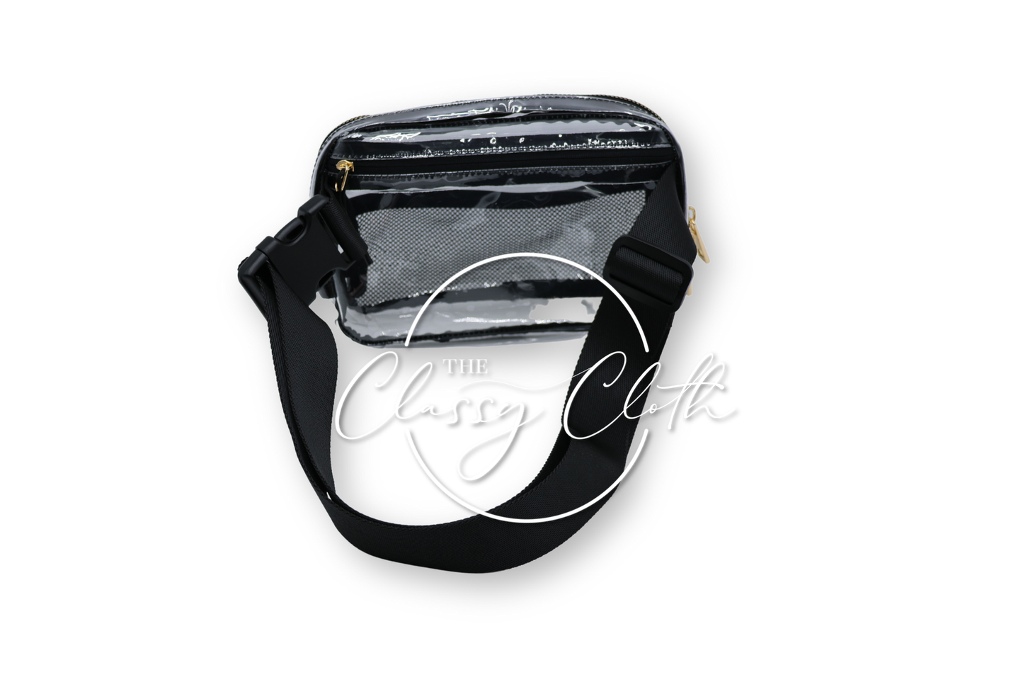 Clear Stadium Belt Bag in Black