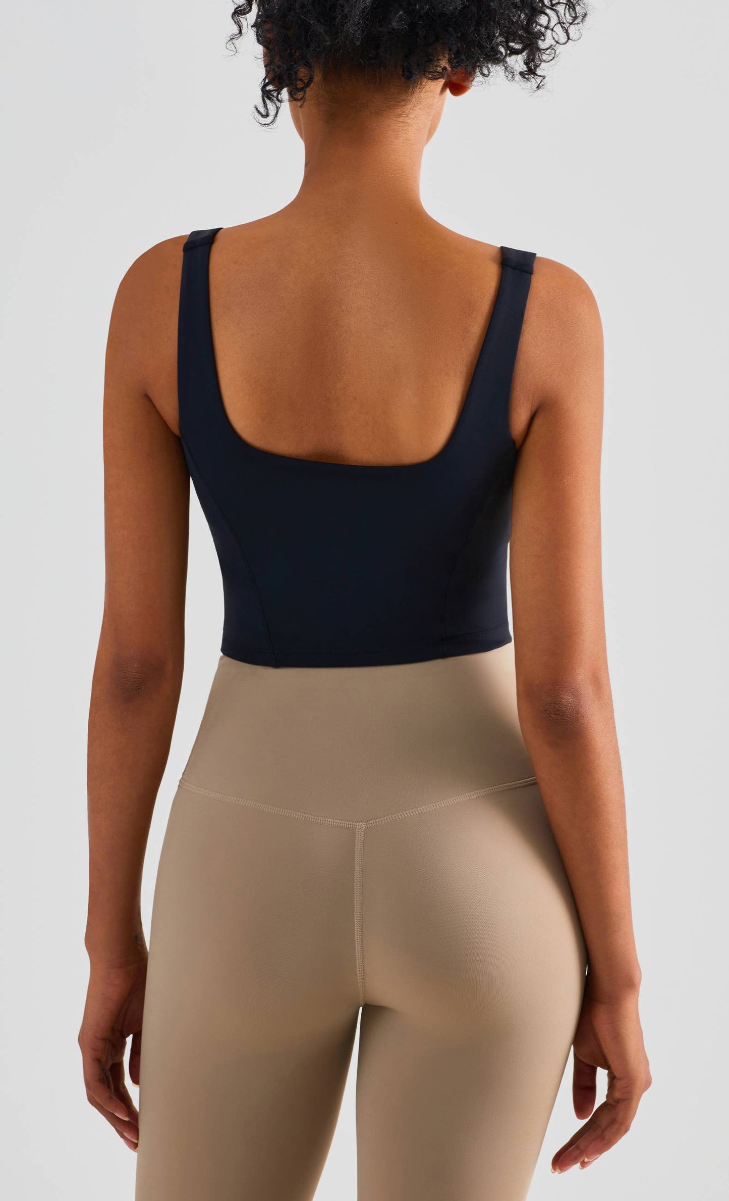 Grace U-Neck Molded Cup Tank Top in Black