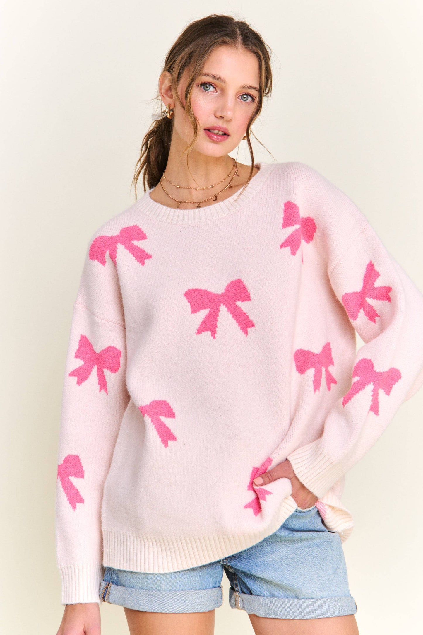 Pink Bow Sweater