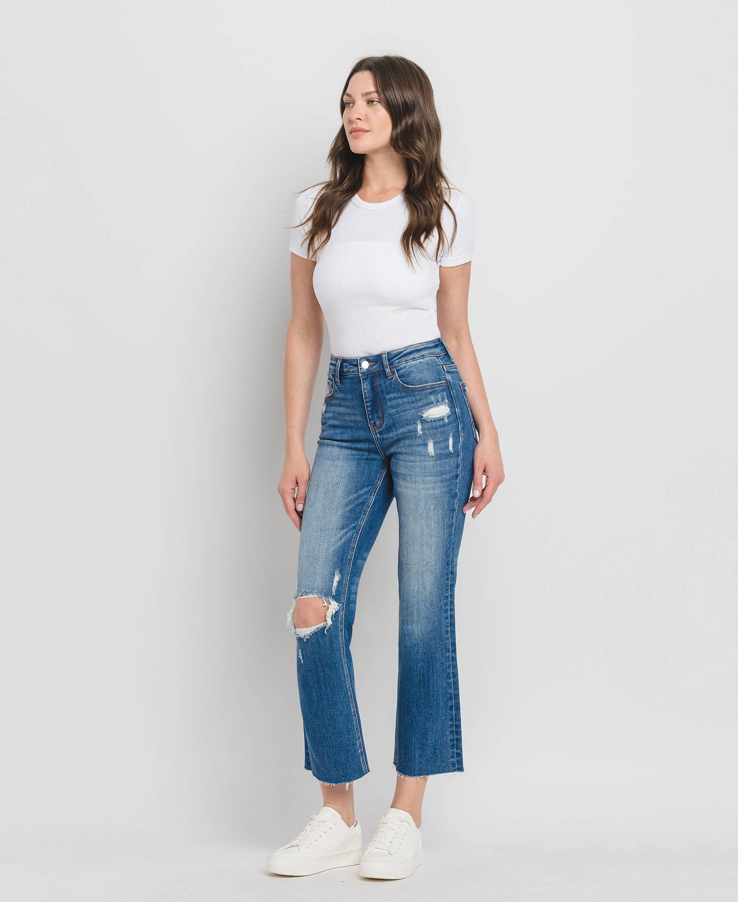 High Rise Kick Flare Denim