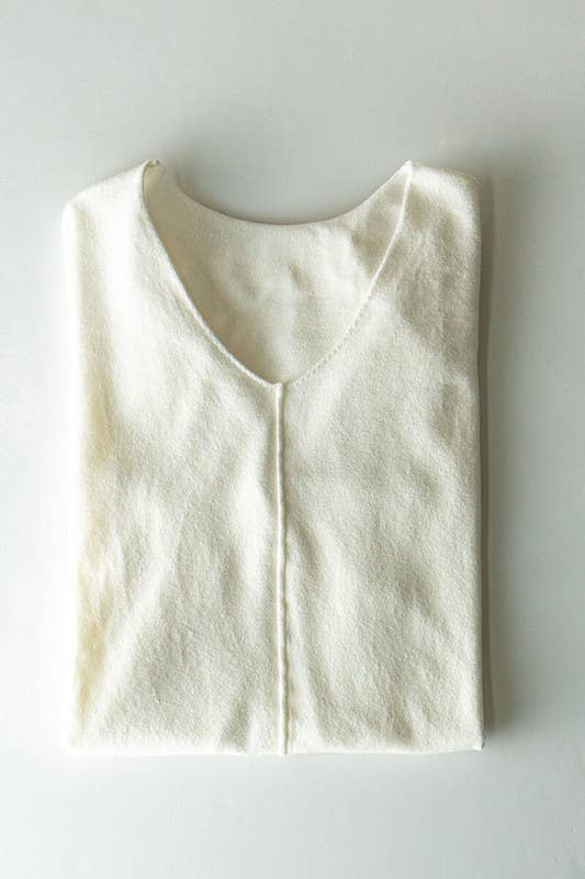 Hi-Low Tunic Sweater in Ivory