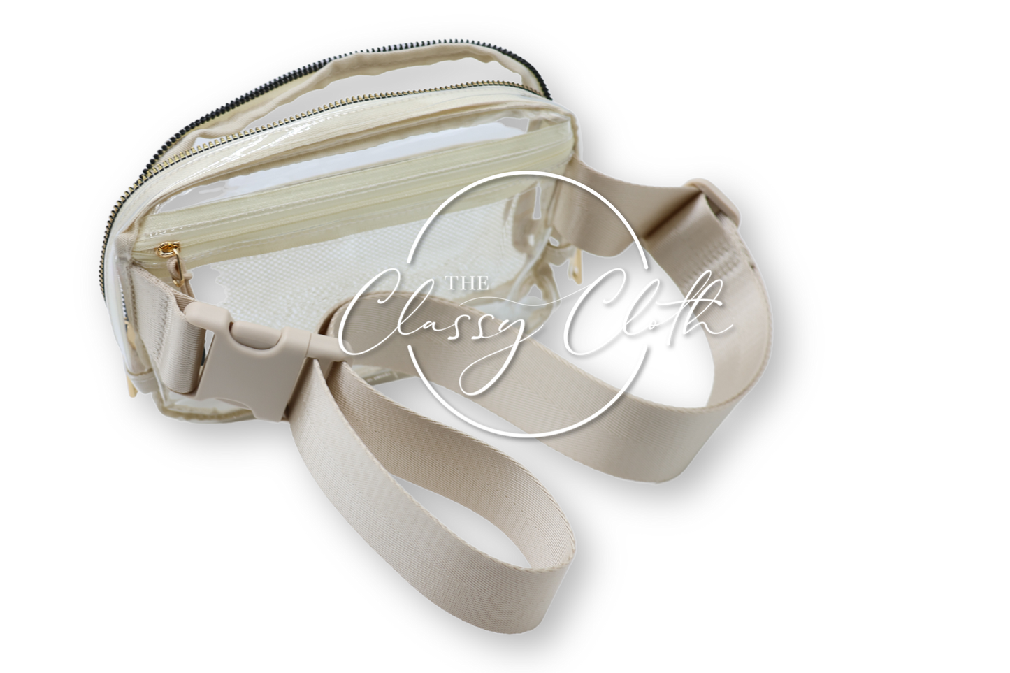 Clear Stadium Belt Bag in Beige
