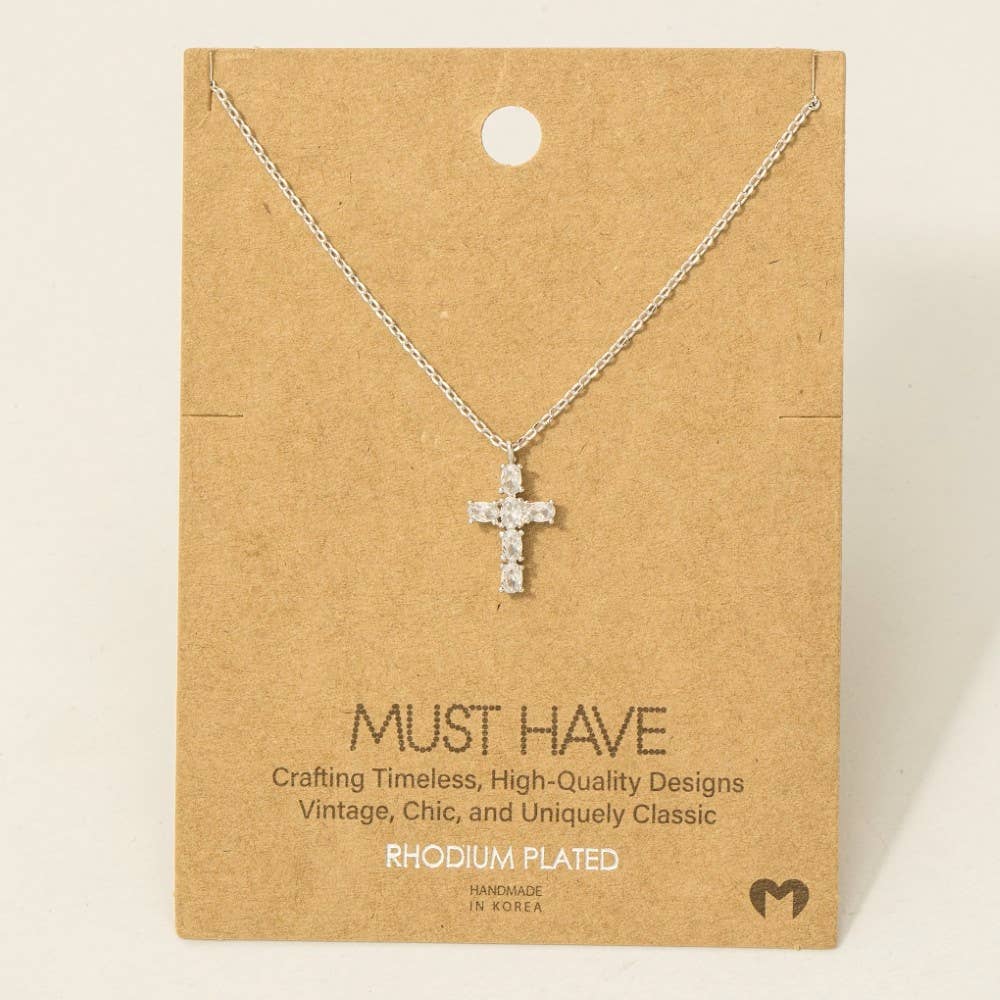 Cross Pendant Necklace in Silver
