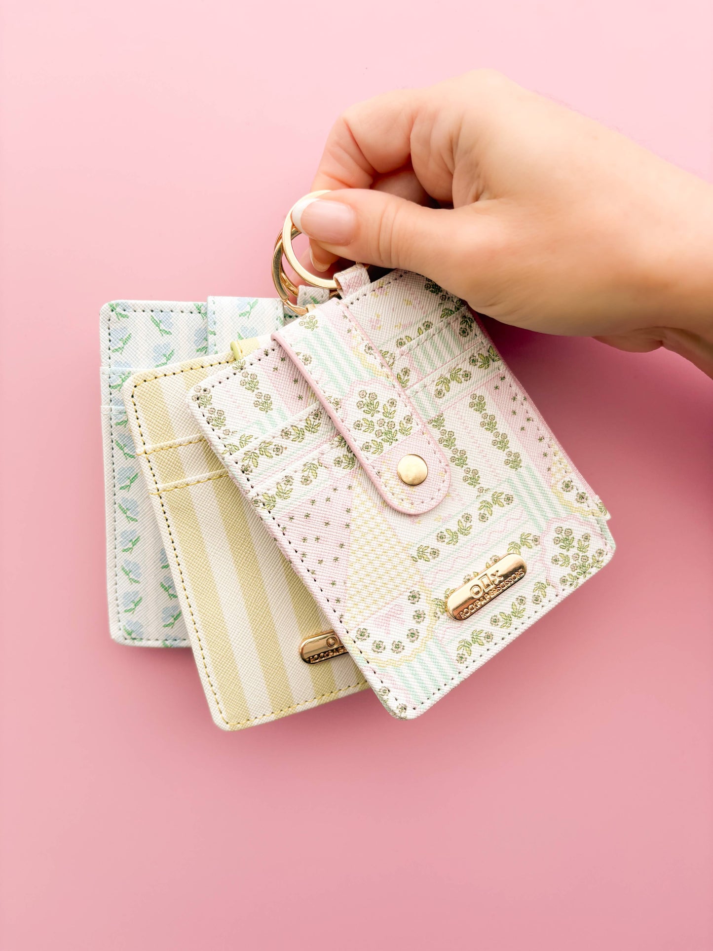 Patchwork Floral Keychain Wallet