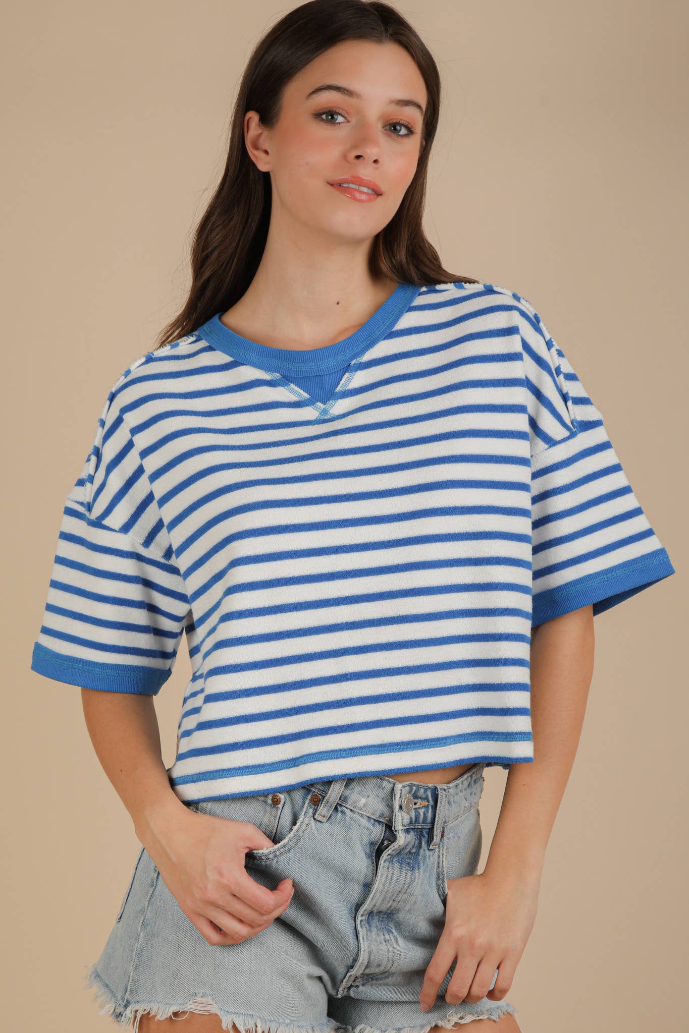 Striped Casual Top in Blue