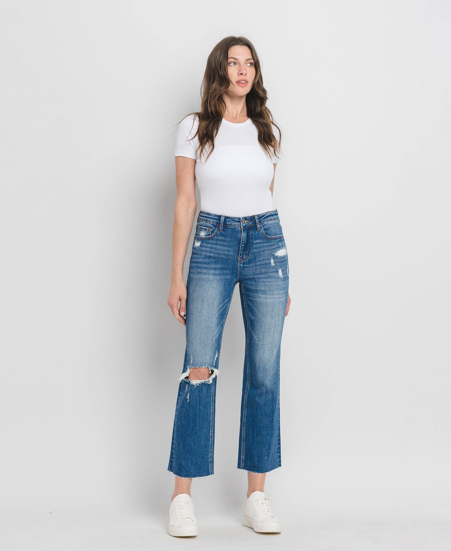 High Rise Kick Flare Denim