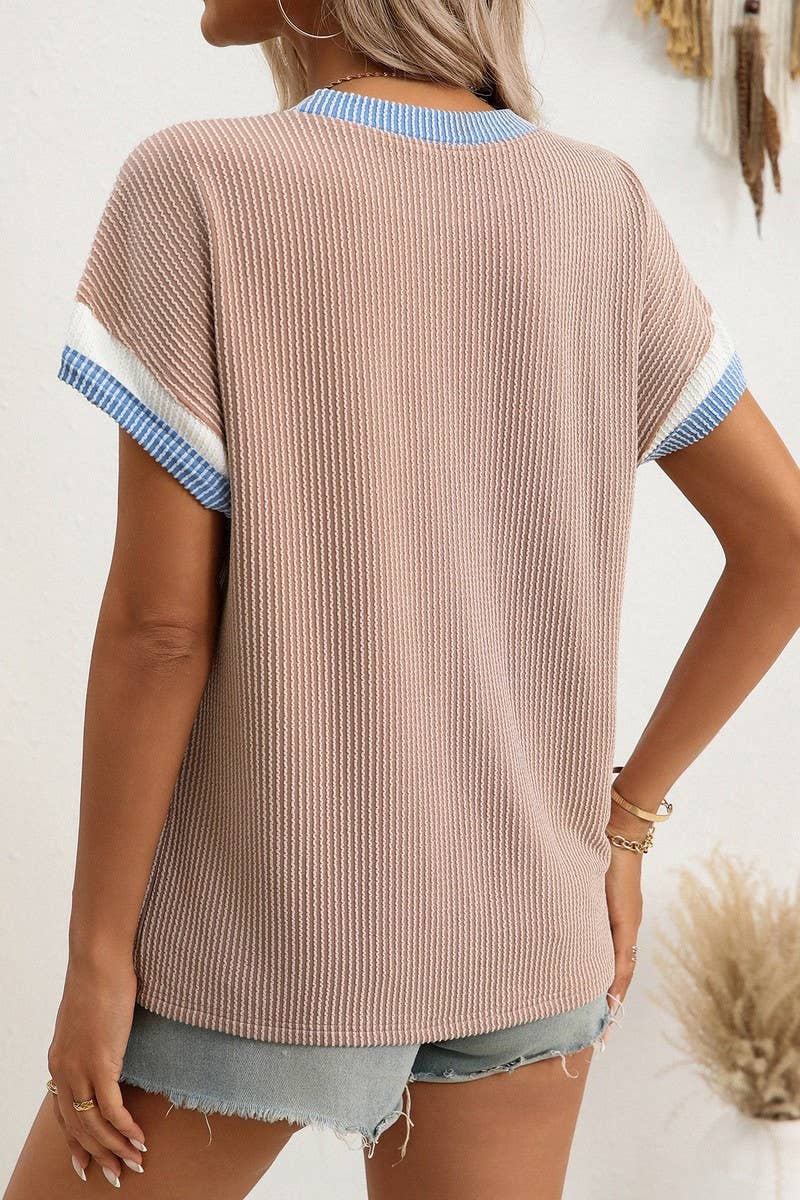 Twisted Seam Top in Khaki
