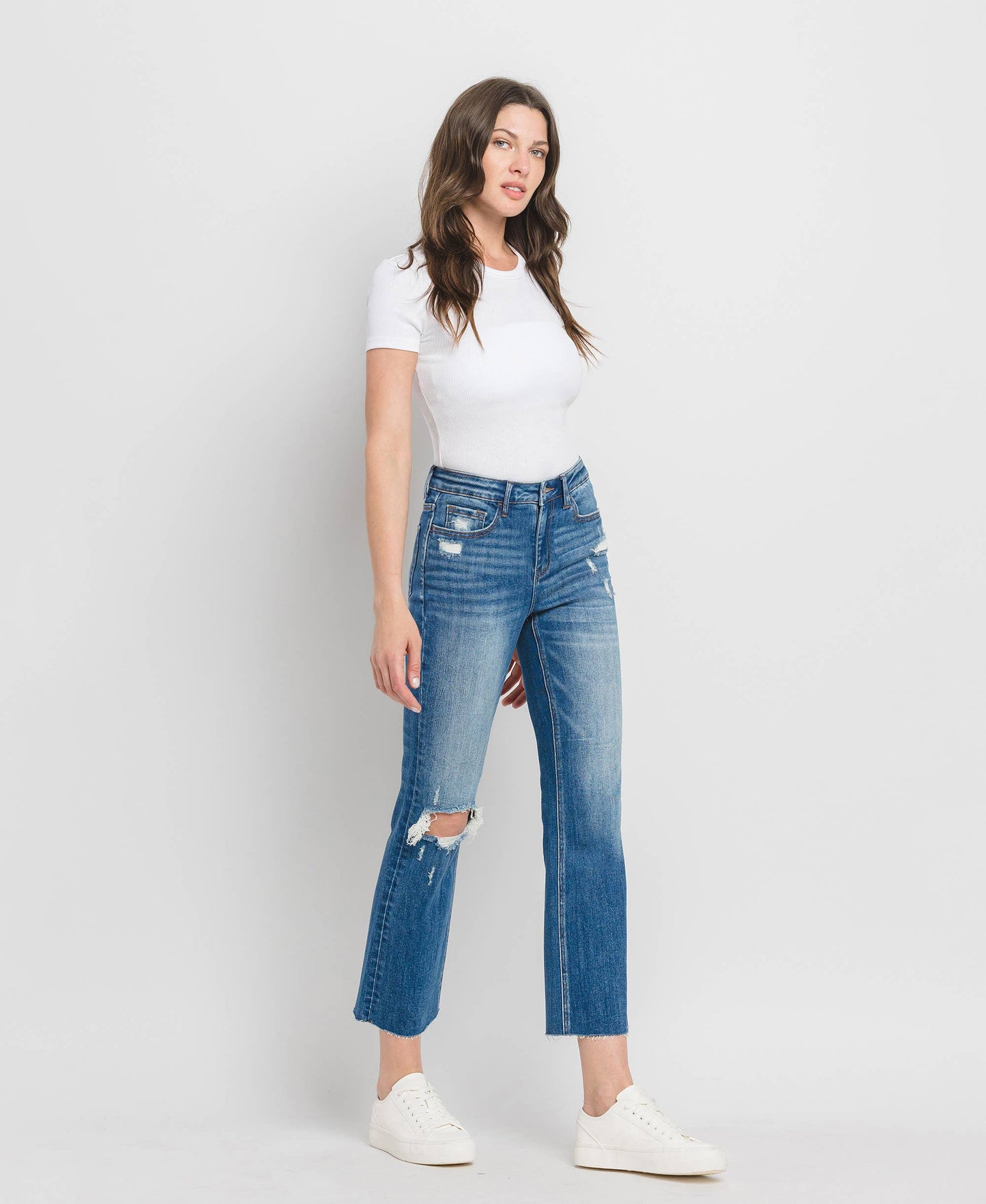 High Rise Kick Flare Denim
