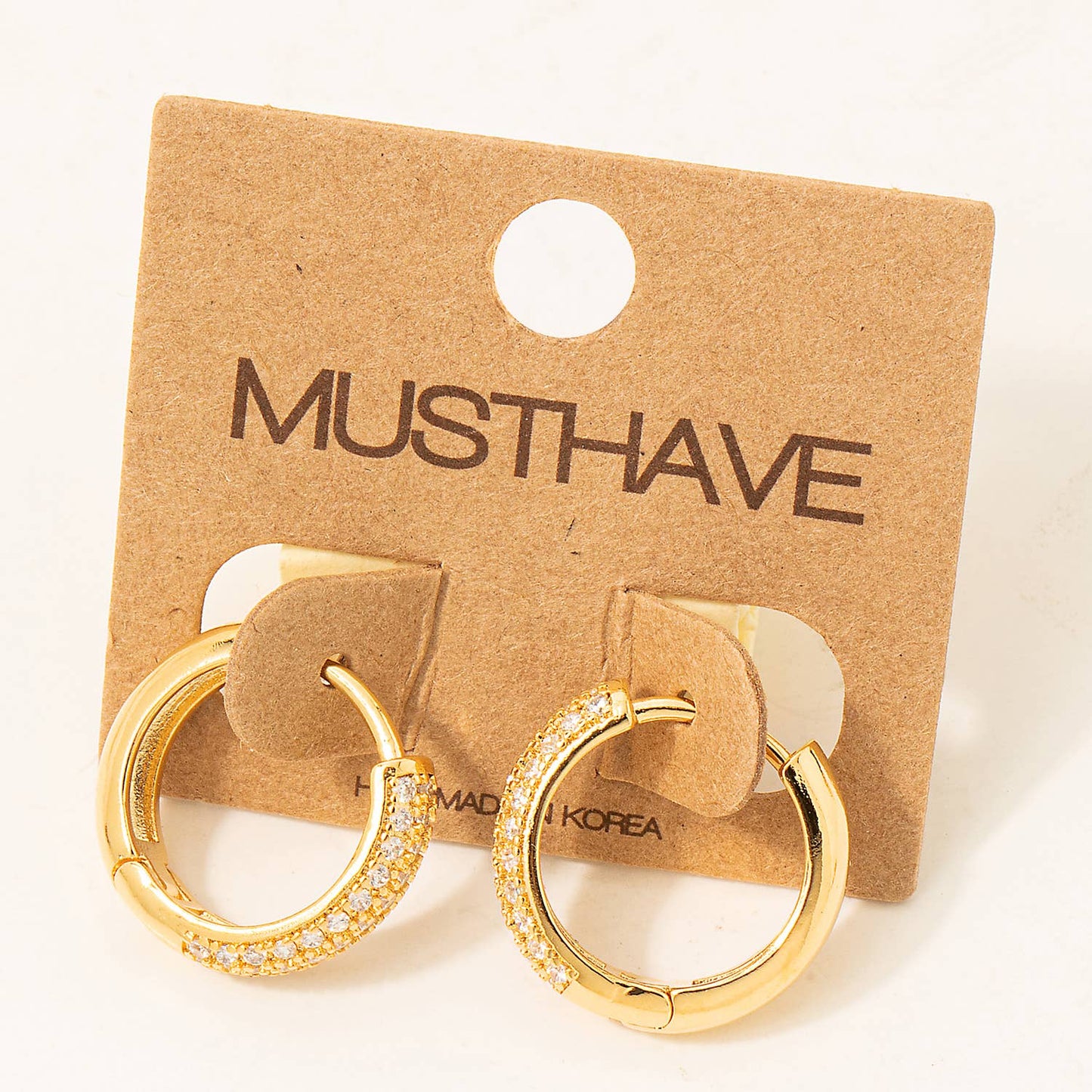 Studded Hoop Earrings in Gold