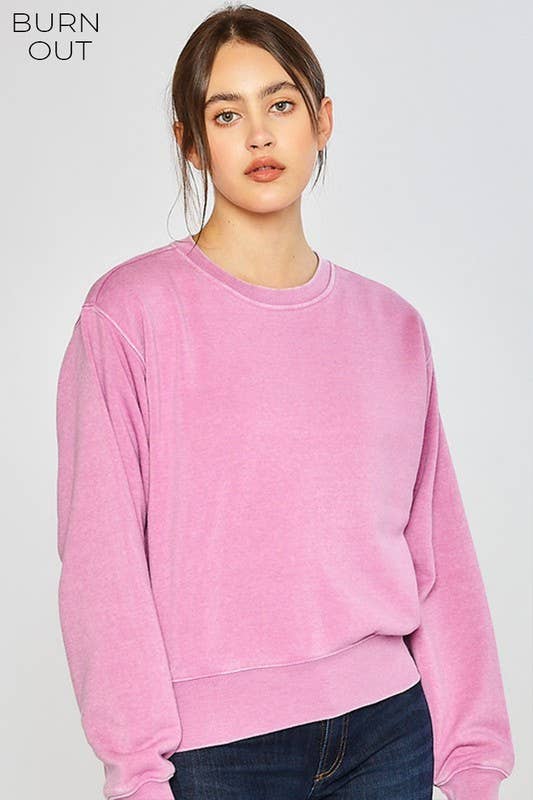 Basic Fleece Sweatshirt in Orchid