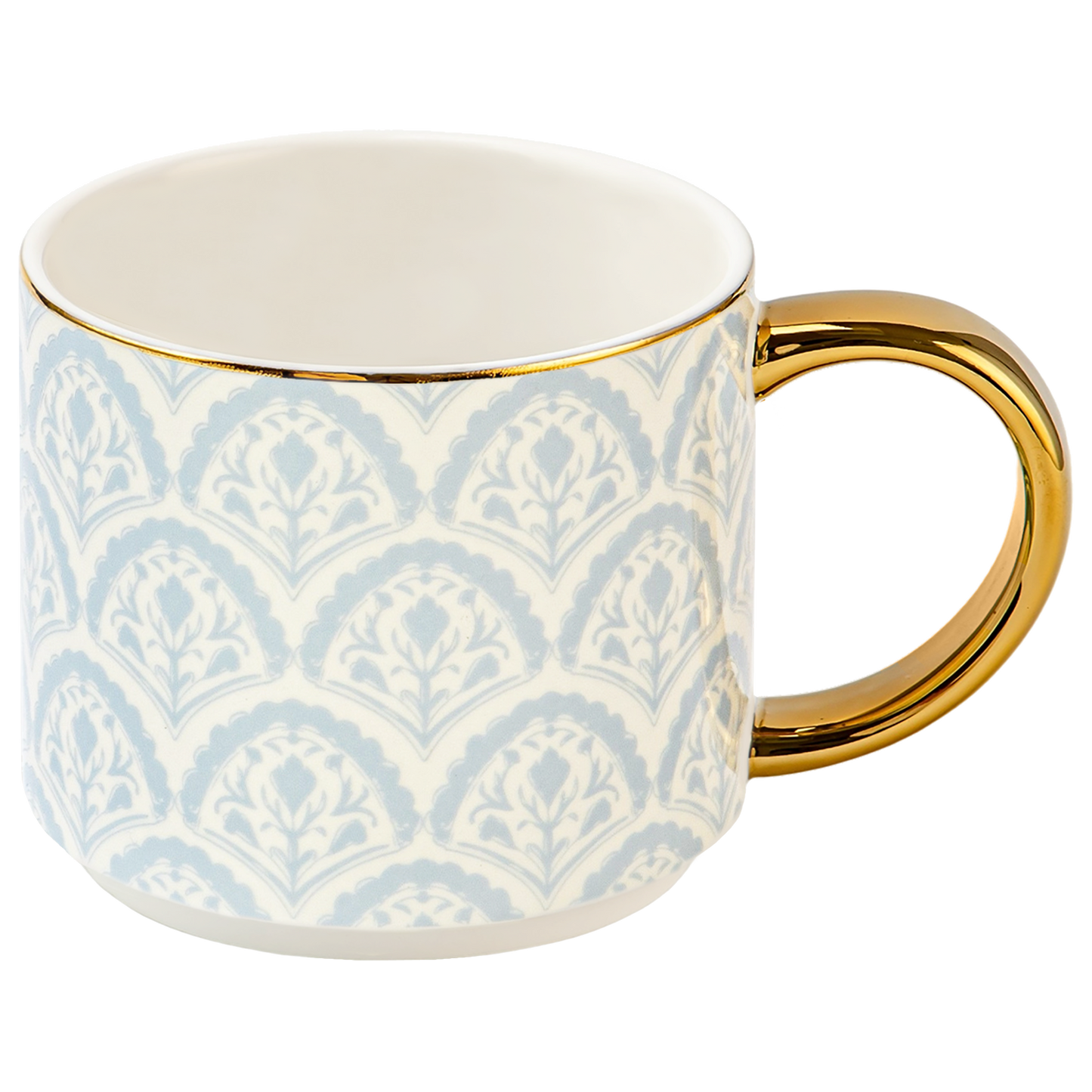 Fan Quilt Coffee Mug in Blue