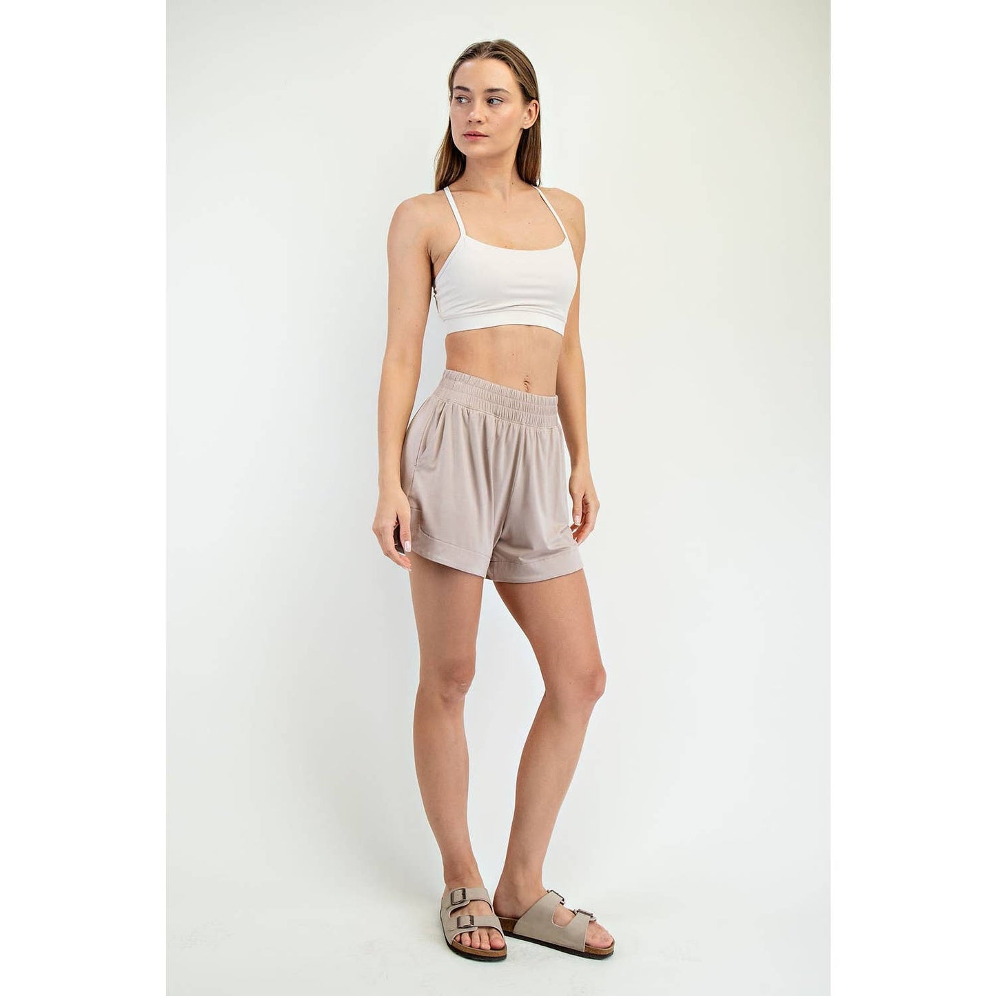 Modal Tulip Shorts in Taupe