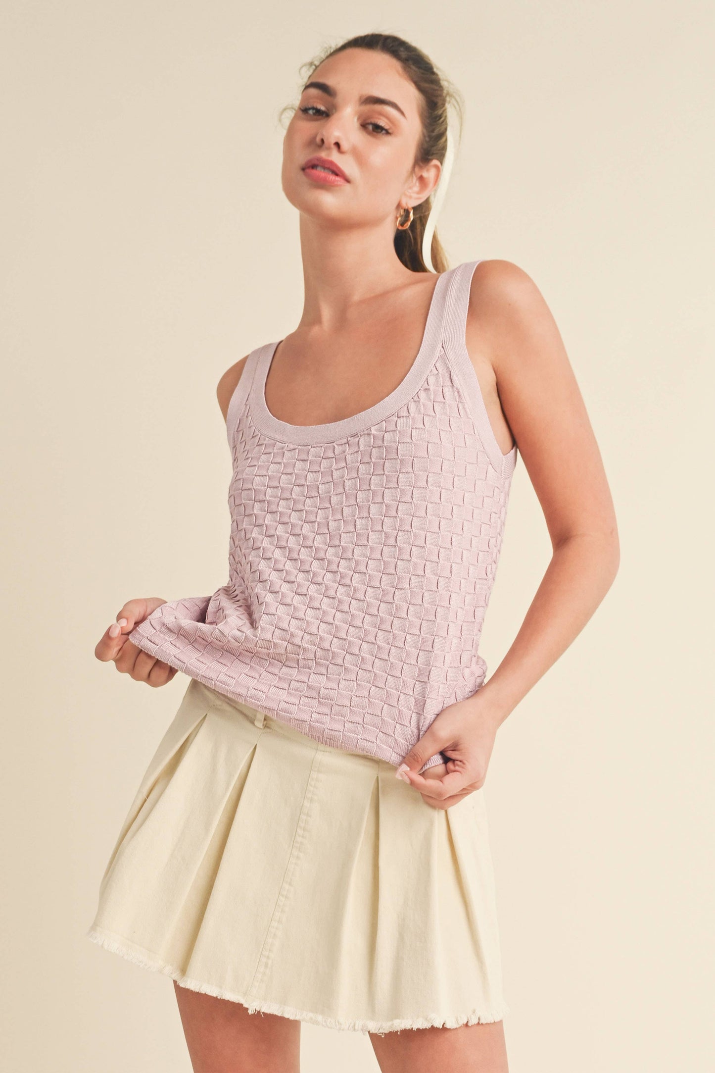 LARGE - Knit Tank in Pink
