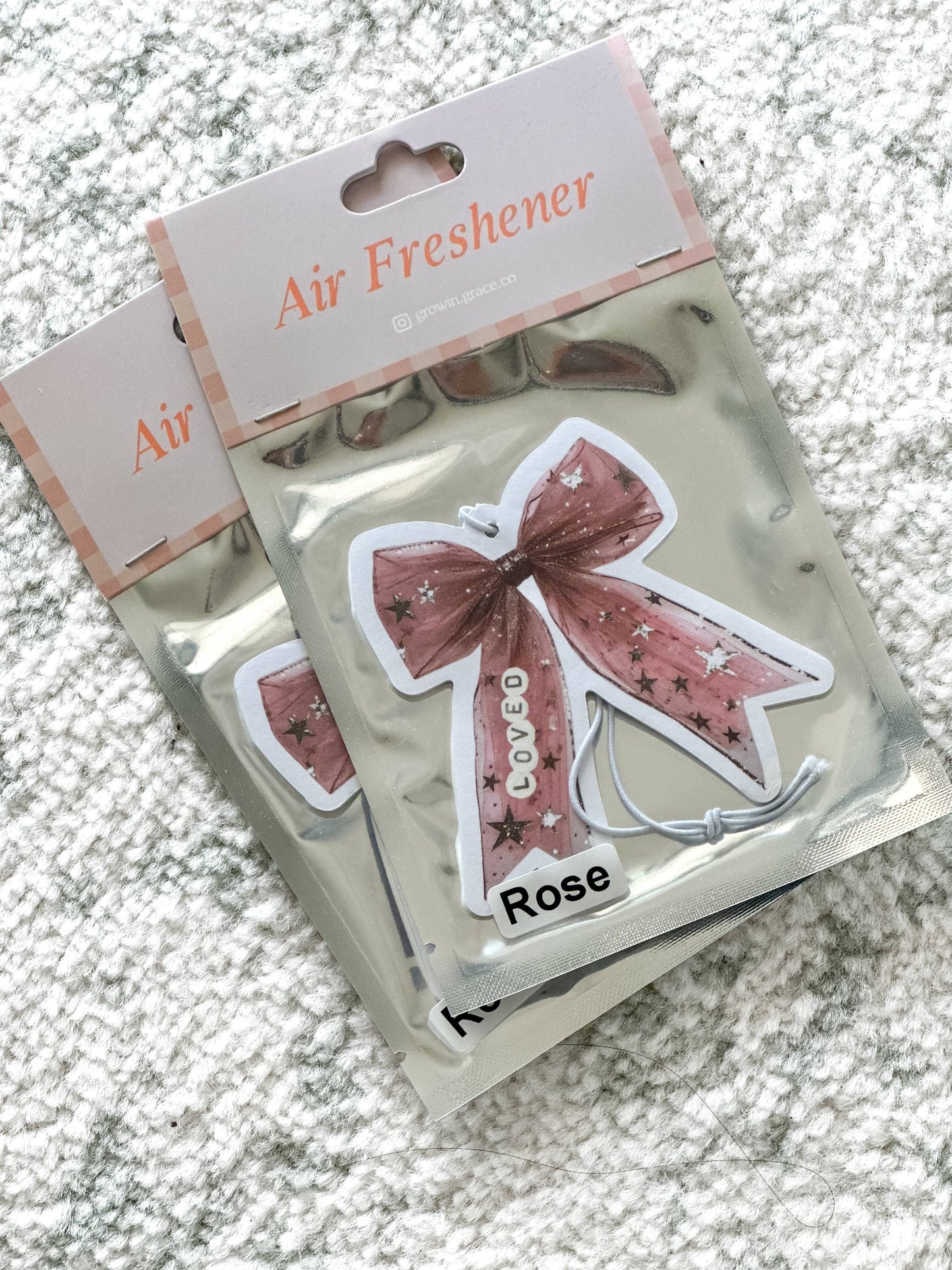 Car Freshie - Pink Bow (rose)