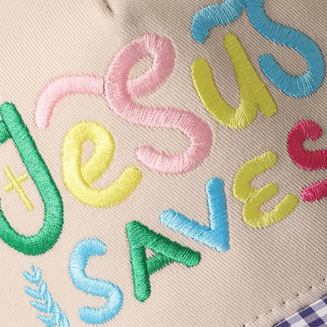 Trucker Hat - Jesus Saves in Pink