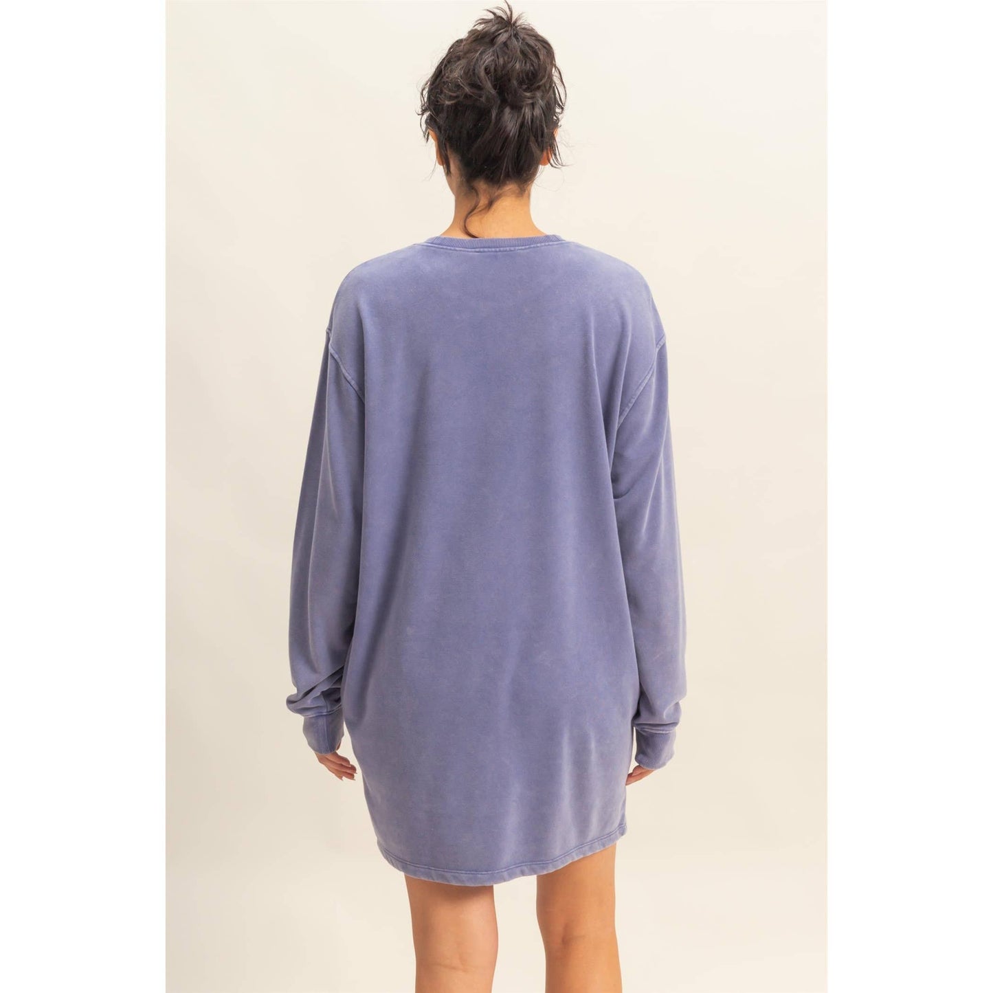 Oversized Sweatshirt Dress in Dusty Indigo
