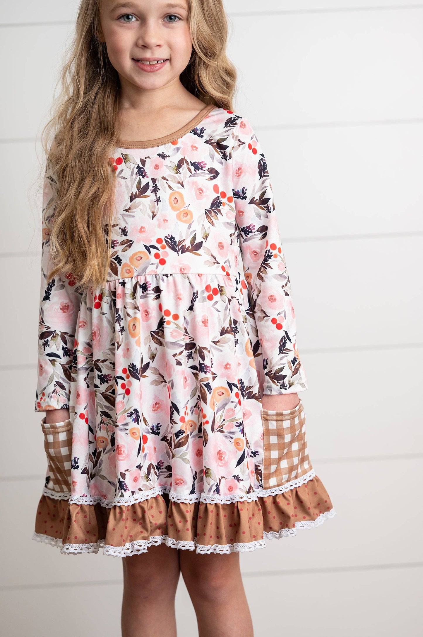 Kids Fall Floral Twirl Dress