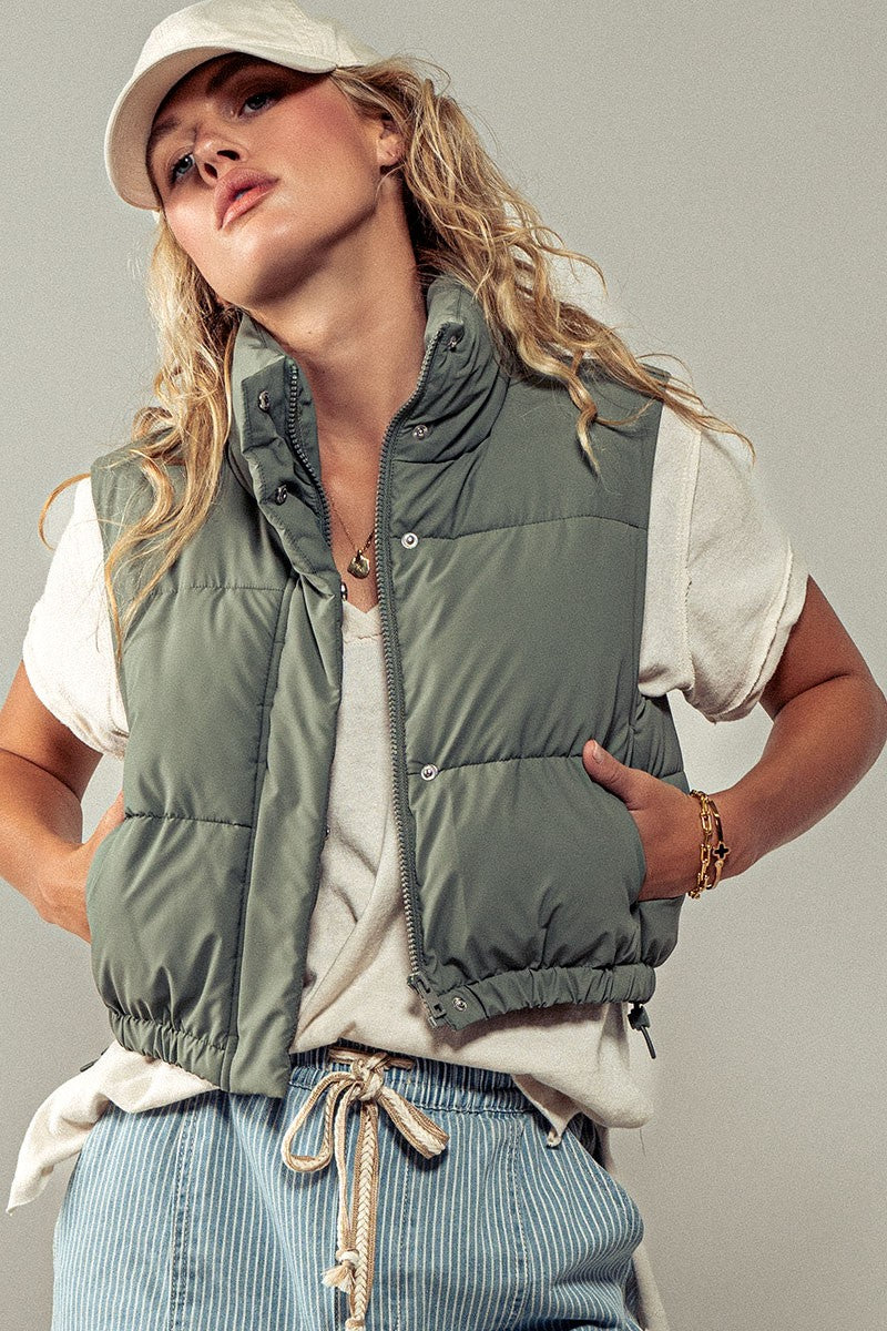 Haven Puffer Vest in Olive