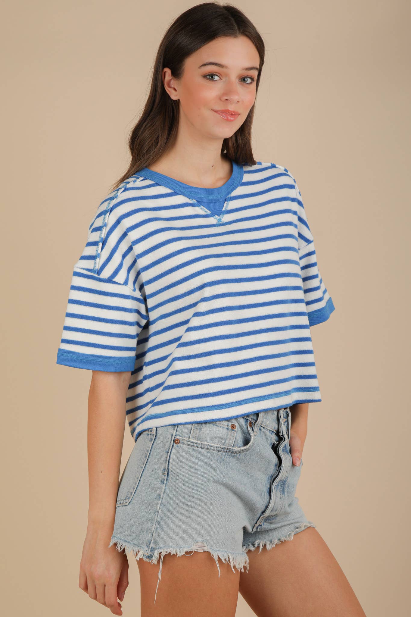 Striped Casual Top in Blue