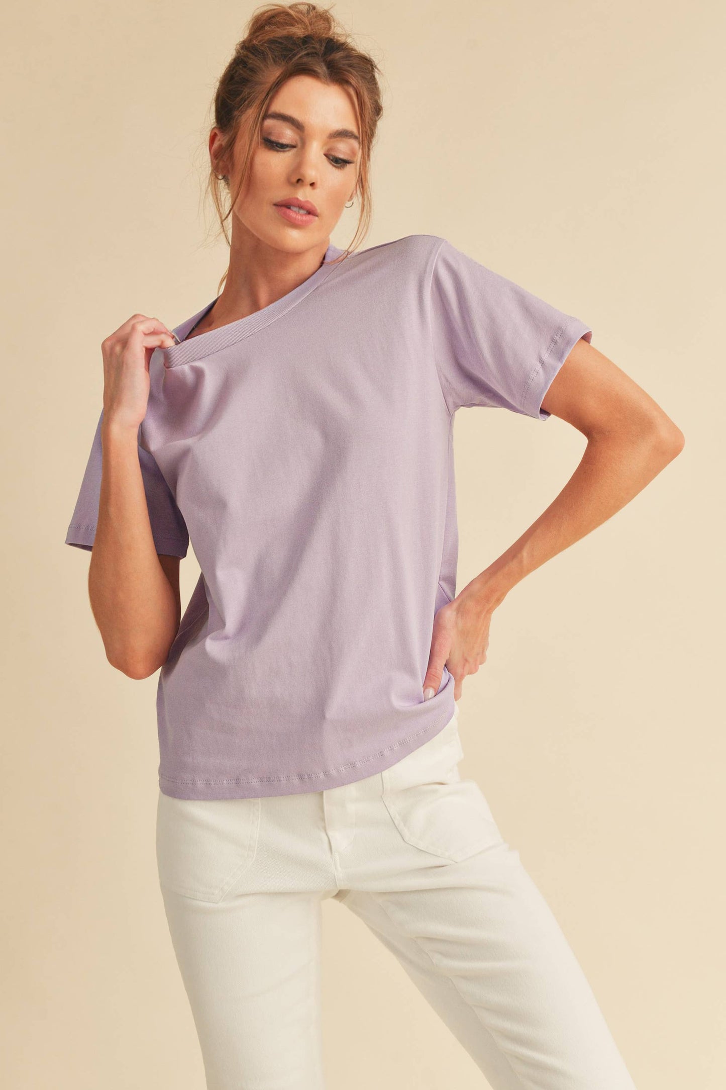 Basic Danni Tee in Lilac