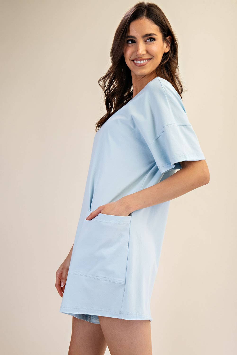 Summer Tee Romper in Ice Blue