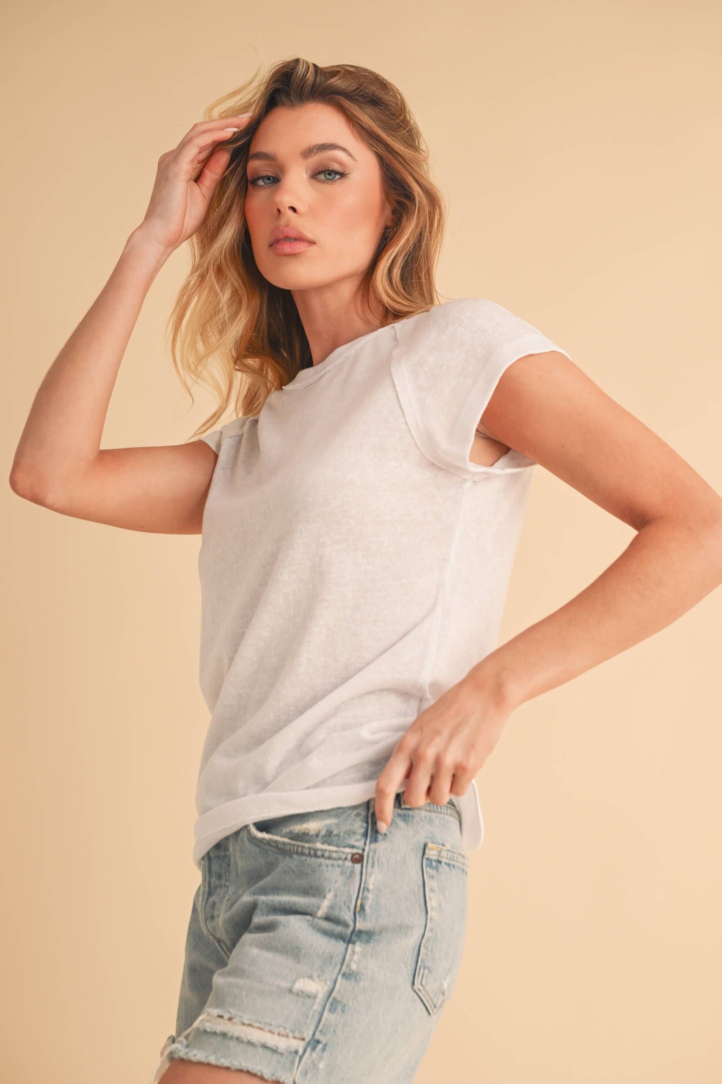 Boxy Ivy Tee in White