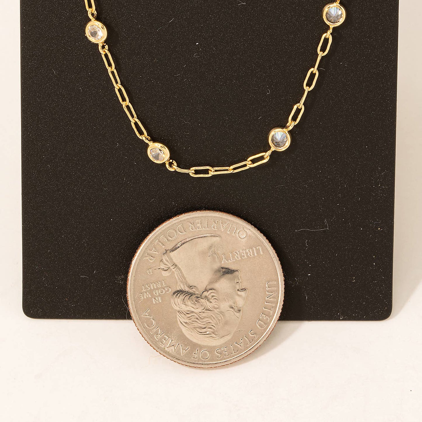 Gold Dipped Rhinestone Necklace