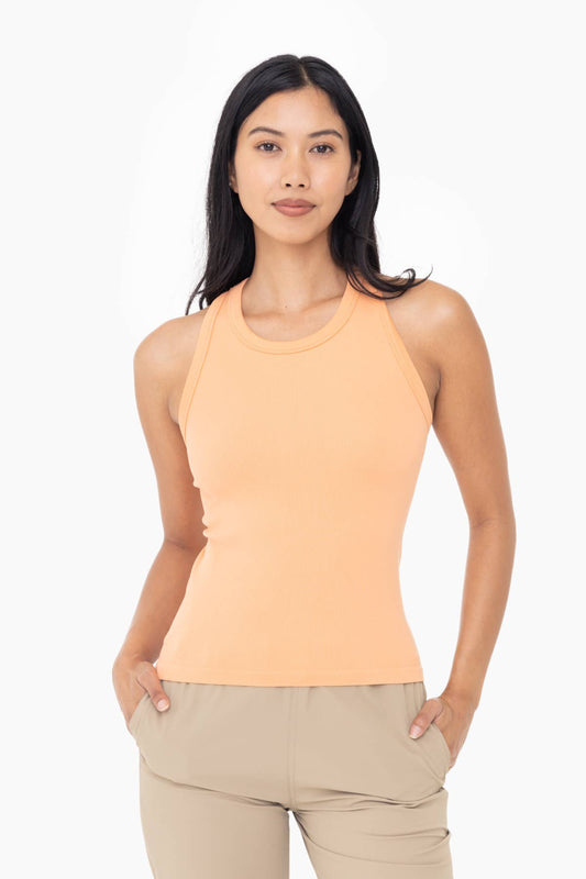 Seamless Ribbed Racerback Tank in Dusty Orange